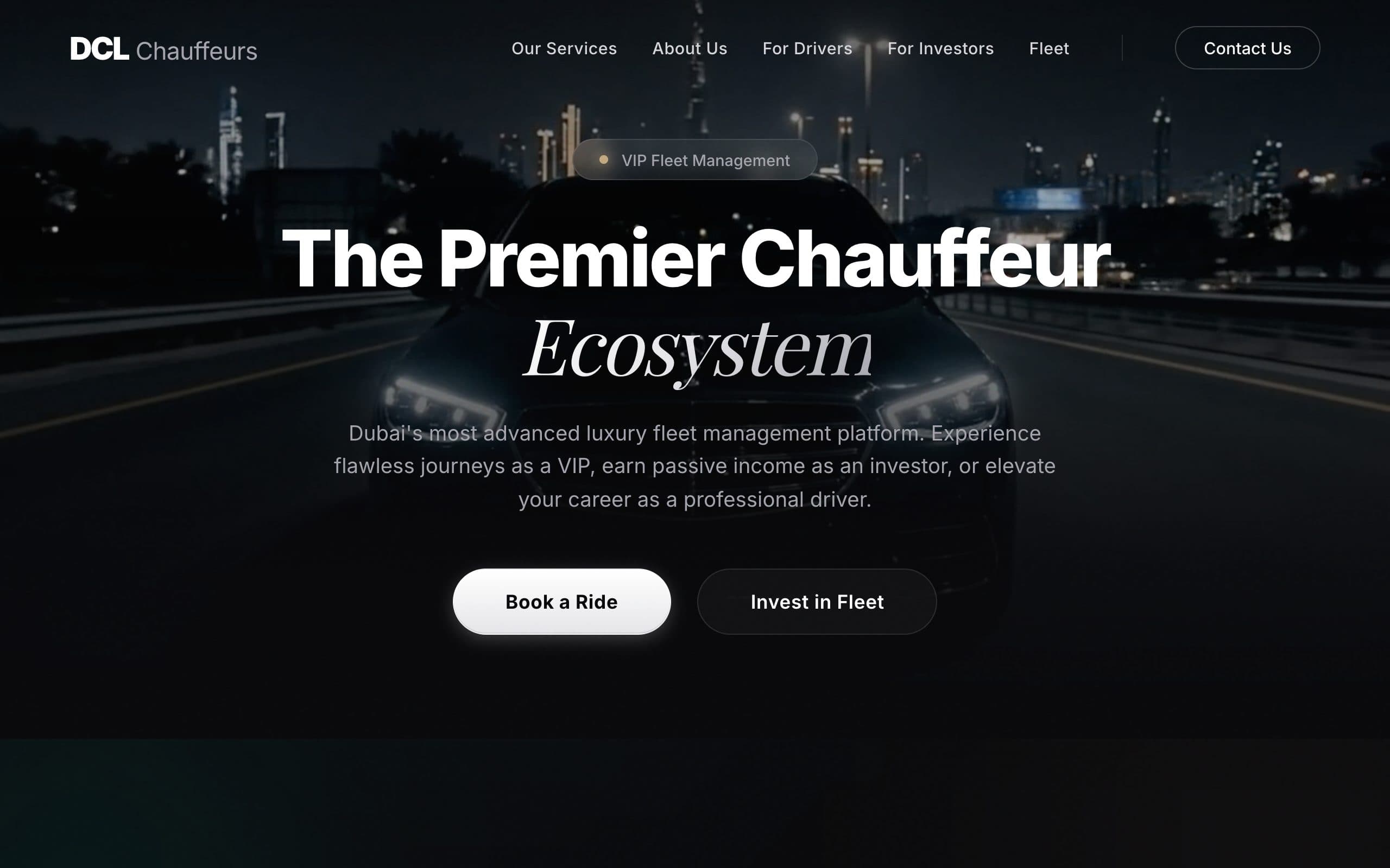 DCL Chauffeurs — built on Tech Concierge